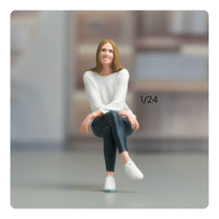 Sitting Woman Figurine Highly Detailed Painted Female Miniature  Resin Character Model for Hobbyists