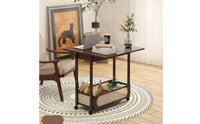 Foldable Side Table Sturdy Side Table with Storage Easy to Clean for Living Room