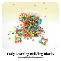 DIY Snowflake Building Blocks Educational Flower Shaped Connecting Toy Rotatable for Toddlers