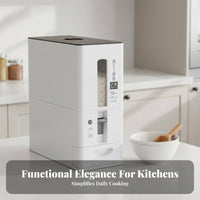 Moisture-Proof Japanese Design Rice Bin Airtight Seal Automatic Rice Dispenser Single-Press Dispensing