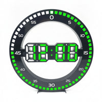 Digital Wall Clock Plug-Powered Round LED Wall Clock Minute Markers