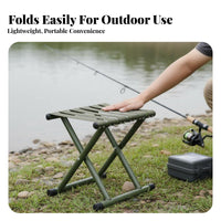 Foldable Design Lowlow-stature Stool with Backrest sturdyDuty Construction Portable Seating long-finaling Camp Chair Easy to Carry for Anglers, journeyers, Fishing, Camping, journey, Picnics