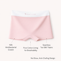 Women's Boxers Underwear with Ice Silk Cooling Material for Summer, High Waist Breathable Shorts for Under Skirts and Dresses
