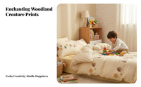 kids' Cartoon Print Bedclothes Breathable Comforter Cover Ultra Soft for Parents
