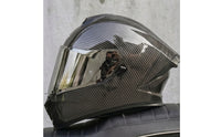 DOT Approved | Carbon-Fiber-Style, Full Face Helmet with Dual Visor, for Road traveling