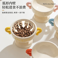 猫碗陶瓷猫食盆增高架保护颈椎防黑下巴狗碗狗盆比熊泰迪粮碗水碗