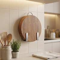 Pan Lid Holder and Cutting Board Holder, Wall Mount Stainless Steel Lid Organiser for Modern Kitchen Home Organization, Space Saving Single Slot