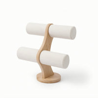 T Stand Display with Wooden Base  Jewelry Accessory Holder Lightweight Jewelry Display Stand Dresser