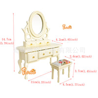 ILAND 1:12 Scale Wooden Dollhouse Bedroom Furniture Set