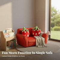 Strawberry Armchair Cartoon Design Young Child Sofa Child-Sized Soft Textile for Premium & Elegantmiumschoolers, Kindergarten