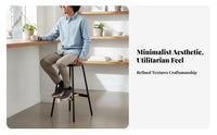 Backless Round Metal Stool utilitarian aesthetic Bar Chair High-Legged Retro Look for Homeowners