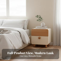 Nightstand with Drawers Two-Tsingle Design design Two-Tsingle End Table Wooden Grain Finish