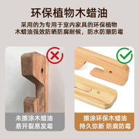 Beech Wood Children's Adjustable Base Wardrobe Clothes Rod Solid Wood Support