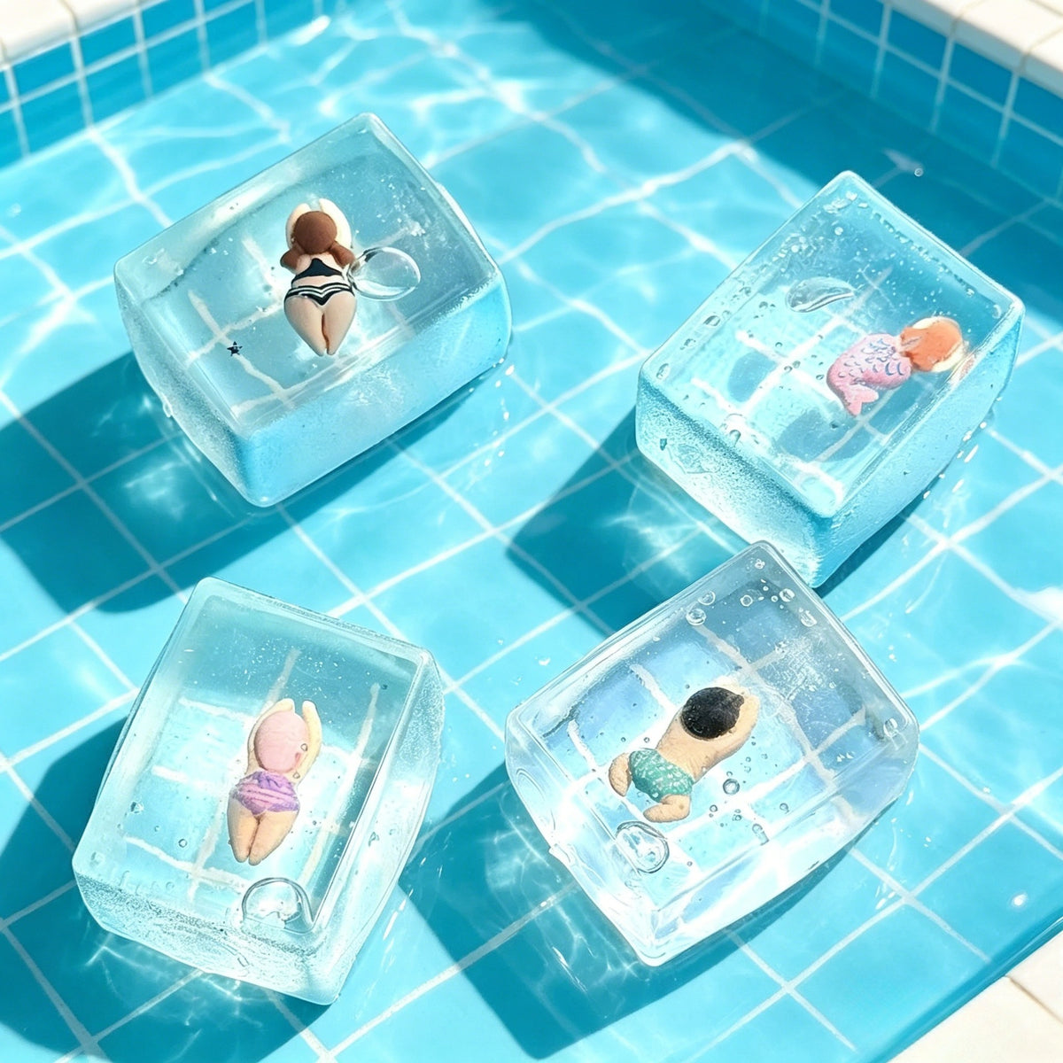 Ocean Pool Party Squishy Toy Cube and Sphere Stress Relief Toy Ball