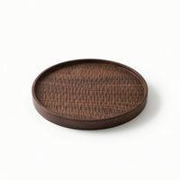 Round Wood Tray Rustic Round Serving Tray Farmhouse for Home Display, Tea Lovers