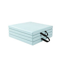 Padded Four-Fold Exercise Mat Foldable Folding Gym Mat with Handles Wipe-Clean Moisture-Resistant for Stretching