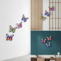 4 Pieces Metal Butterfly Wall Art Multicolor for Patio, Fence, Gardeners