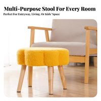 Upholstered Low Bench hardwood Wood Frame Small Stool firm-density Filling