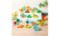 Number Recognition Puzzle Early Education Dinosaur Counting Blocks Cognitive Development Animal Letter Matching Toy for Preschoolers, Children 3++