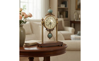 Ornamental Table Clock Decorative Table Clock with Pedestal Classic for Office