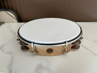 Adjustable Tambourine 10 Inch Wood Grain Hand Drum Percussion
