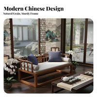 Solid Wood Teahouse Table and Chairs Set with Carbon Steel Frame Foam Cushions Booth Furniture Dining Seating Suitable for Cafe Restaurant Lounge Teahouse