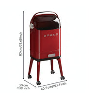 High-Leg Trash Can with Wheels Built-in Storage Drawer Large Capacity Waste Bin