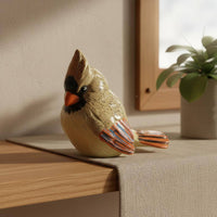 Hand-Painted Bird Sculpture Symbolic Resin Bird Statue Realistic Look Resin Avian Statue for Bookshelf, Windowsill