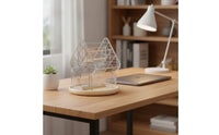 Clear Rotating Desk Organizer Multi-Tier Desktop Storage Organizer Space-Saving Pen Holder with Rotating Base Compact for Office, Dorm Room