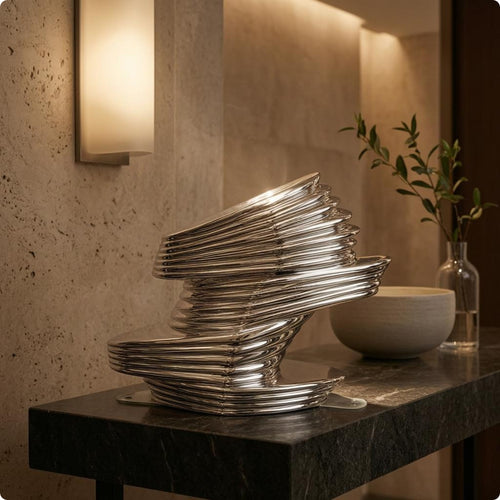 Decorative Resin Vase Electroplated Finish Sculptural Vase Home Decor for Hotel