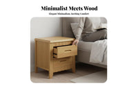 secure latching Nightstand Modern Minimalist Design 2-Drawer End Table with secure latch