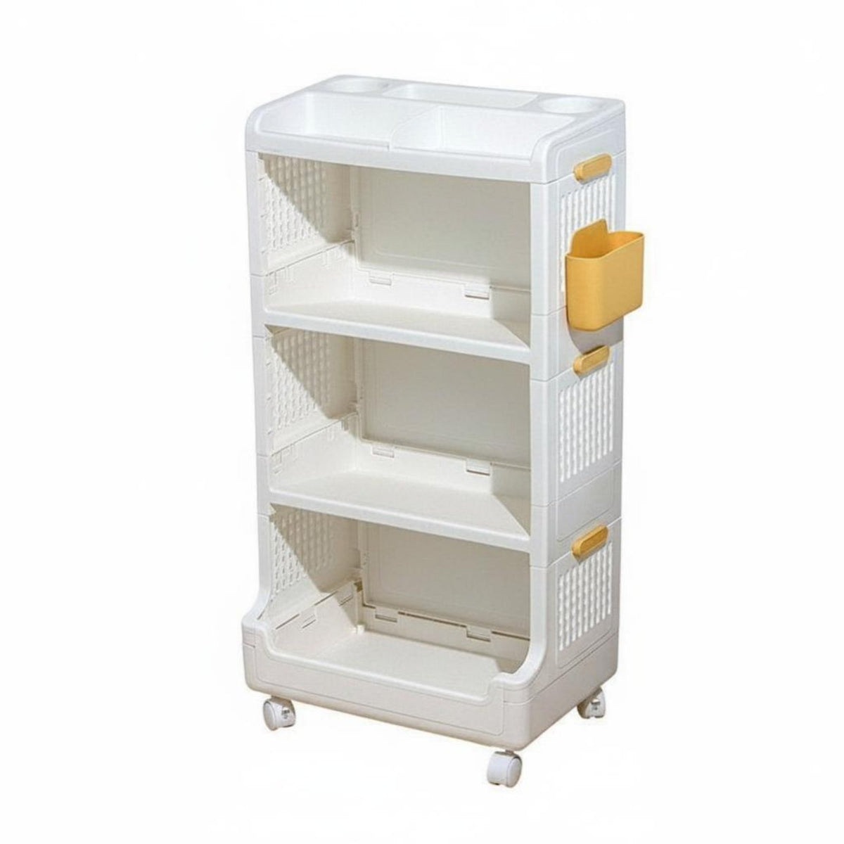 Rolling Book Trolley Large Capacity Multi-Tier Organizer Trolley for Homeowners