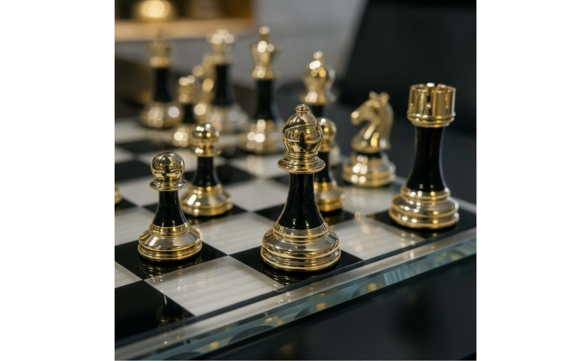 Chess Set with Board Modern Chess Set Chessboard Compact Scratch Resistant for Adults, Study, Living Room
