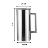 Stainless Steel Cold Water Pitcher Brushed Water Jug Easy-to-Clean Pitcher with Lid and Handle Dishwasher Safe for Office