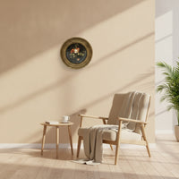 Round Frame with Floral Print Vintage Ornate Wall Frame Decorative for Hallway