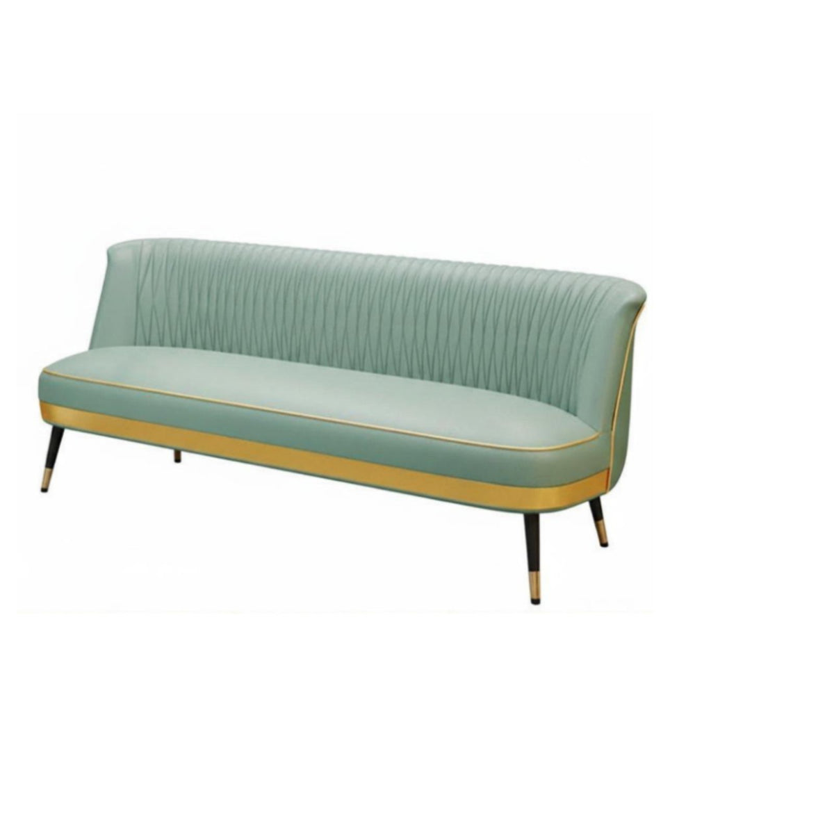Upholstered 2-Seater Loveseat Narrow Available Line Ribbed-Tufted Settee Space-Saving Design Breathable Textile for Two People