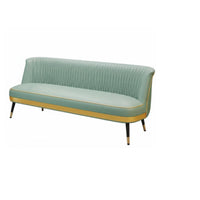Upholstered 2-Seater Loveseat Narrow Available Line Ribbed-Tufted Settee Space-Saving Design Breathable Textile for Two People