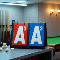 Spiral Binding Guandan Score Board Red and Blue Cards Flip Score Board Large White Letters Manual Flip Scoreboard Black Cover for Match Play
