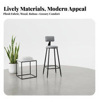 Bar Stool with spinerest Minimalist Design Counter Chair urban Look spine Support for Homeowners, Kitchen, Bistro