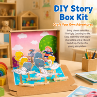 Story Box Craft Kits for Kids 4-6, DIY Paper Craft Kit for Creative Storytelling, Multicolored Cardboard Craft Kits for Rainy Afternoons