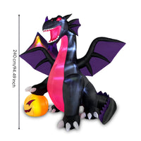 Inflatable Dragon with Pumpkin Giant Inflatable Dragon Spooky Halloween Decoration for Yard