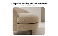Nordic Minimalist Design Curved Teddy Sofa Removable and cleanable Cover Curved 2-Seater Settee exceptionallySoft Texture Loveseat space-saving Size for Interior Designers, Apartment Dwellers, Coffee Shop, Hotel Lobby, Lounge Area, Small Spaces