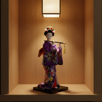 Japanese Geisha Doll Vibrant Colors Traditional Japanese Lady Figure Handmade