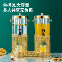 高端跨境镀金果汁鼎酒店饮料机自助餐果汁桶茶水桶果茶桶冷饮机