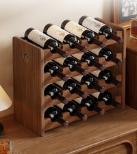 Solid Wood Multi-Layer Wine Rack for Tabletop Storage