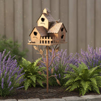 Metal Birdhouse Feeder Decorative Metal Bird Feeder Stake Easy to Display
