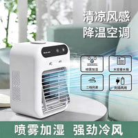 Mini Air Conditioner Fan Desktop Cooling Fan with Mist Humidifier