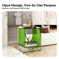 Transparent C-Table Modern Design Nightstand Space-Saving for Homeowners, Adults