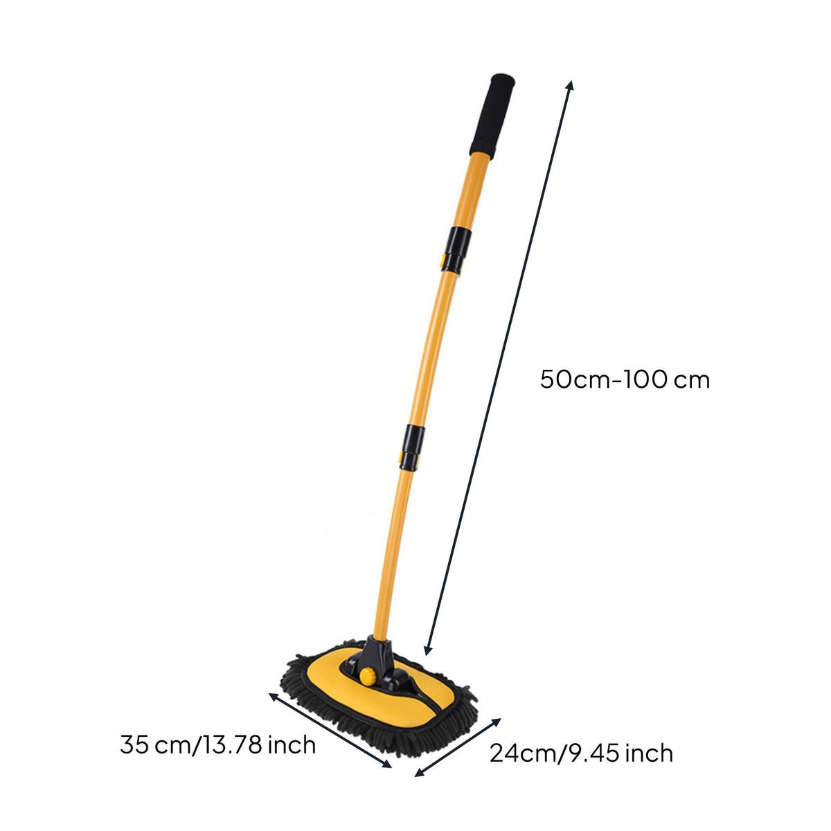 Non-Scratch Telescopic Car Wash Brush Aluminum Alloy Pole Chenille Car Wash Mop