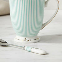 Vintage Ceramic Tea Cup Aesthetic Drinkware coffee Mug with lid and Spoon